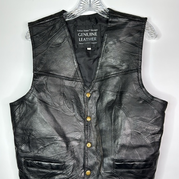 Italian Stone Design Genuine Leather Navarre Leather Company Vest Size Medium - Picture 2 of 7